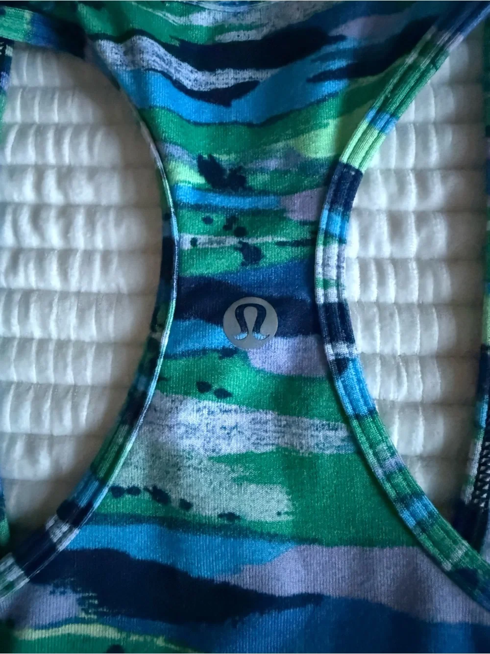 lululemon athletica Green, Blue & Navy Abstract Racerback Tank